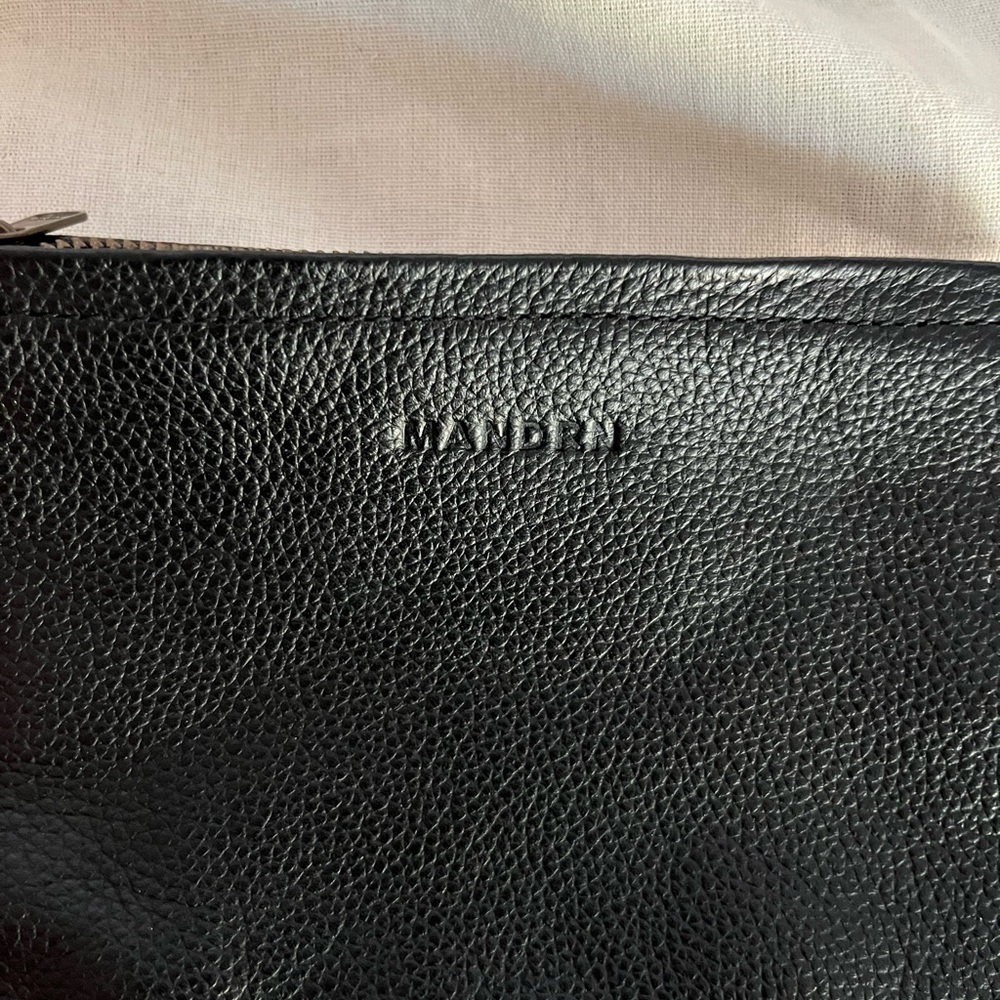 Mandrn black leather zipper pouch - Picture 4 of 5
